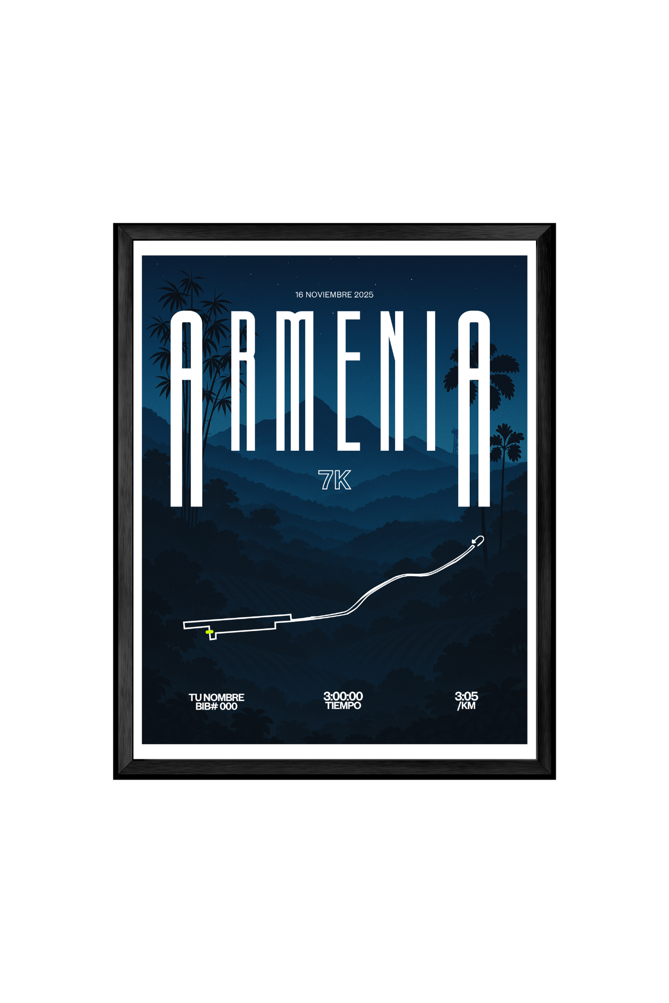 Carrera Nocturna de Armenia – Póster personalizado (15K, 7K, 3,5K)
